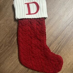 Red Cable Knit Christmas Stocking